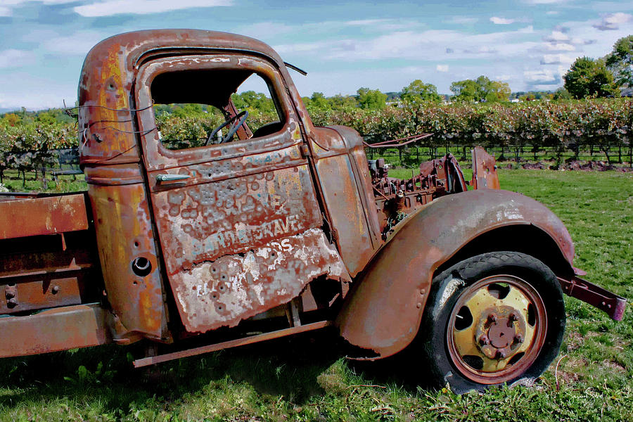 Vintage Photograph - Rusted Quarry Truck by Suzanne Stout