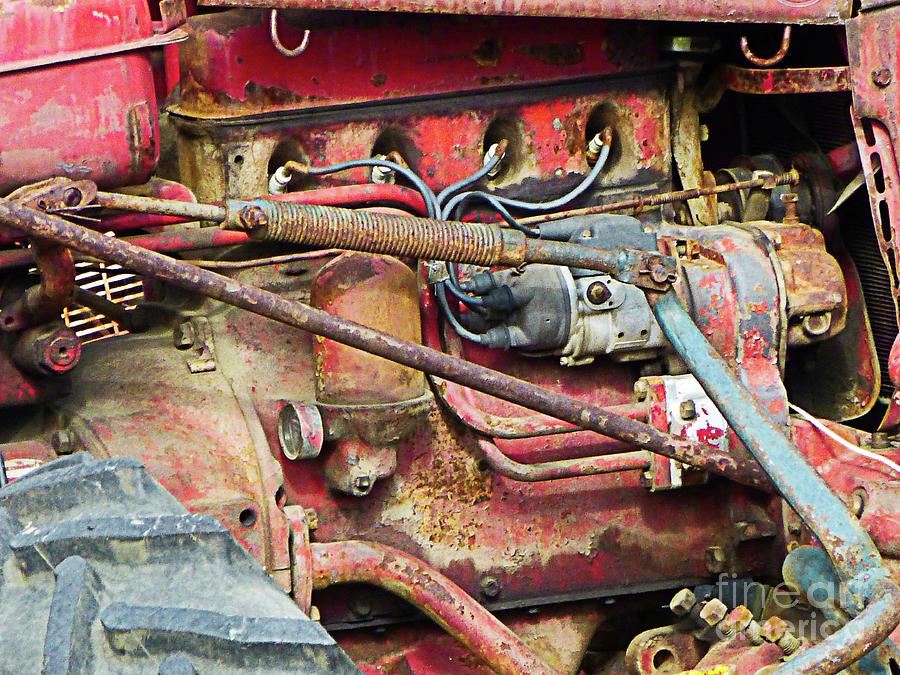 Rusted Tractor Engine Digital Art by Dee Flouton