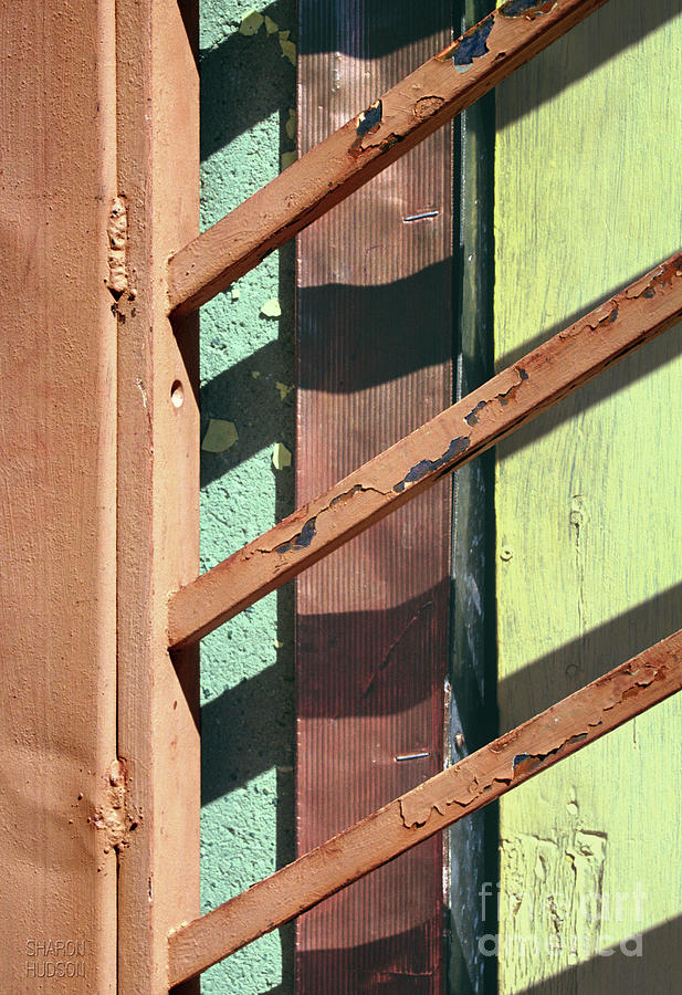 rustic abstract photographs - Iron Stripes Photograph by Sharon Hudson