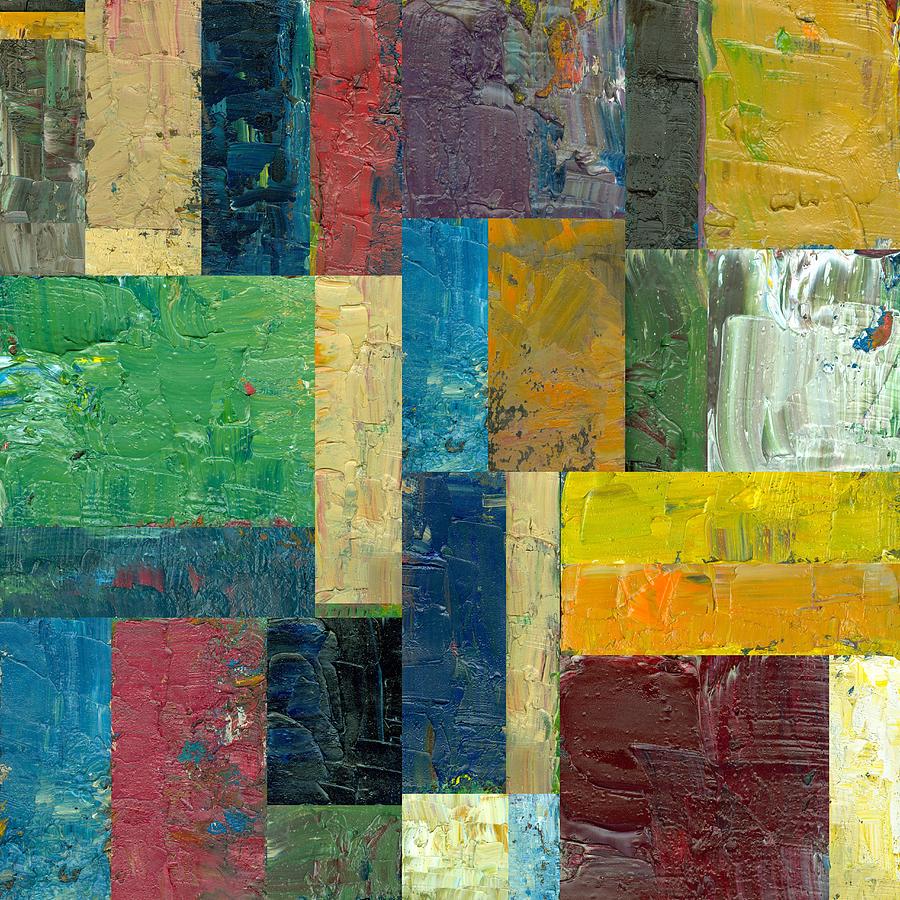 Rustic Abstract with Yellow Painting by Michelle Calkins
