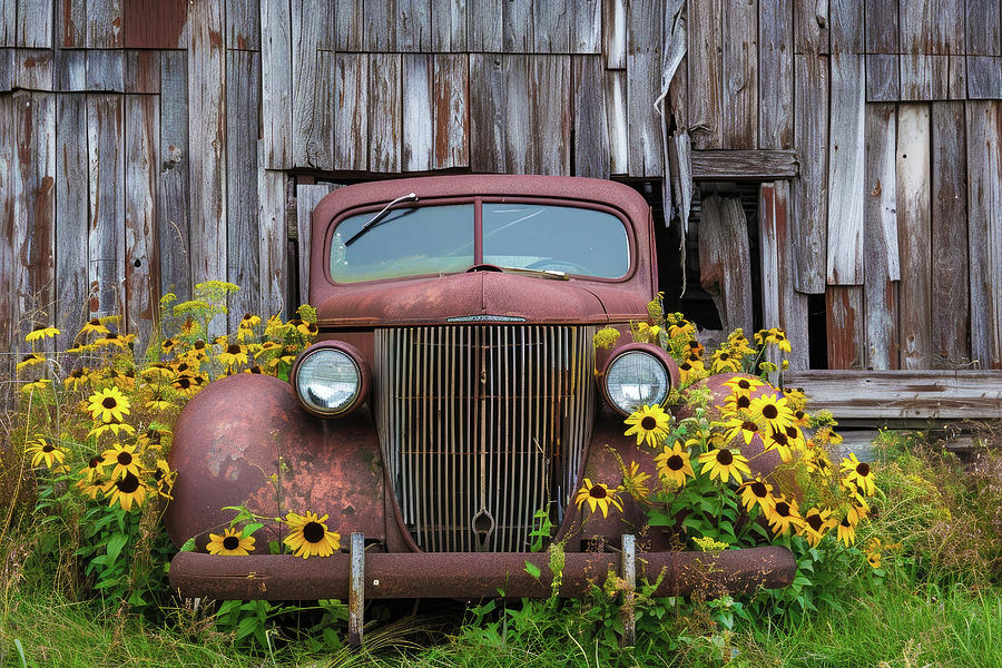 Rustic and rusty vintage car 02 Digital Art by Matthias Hauser