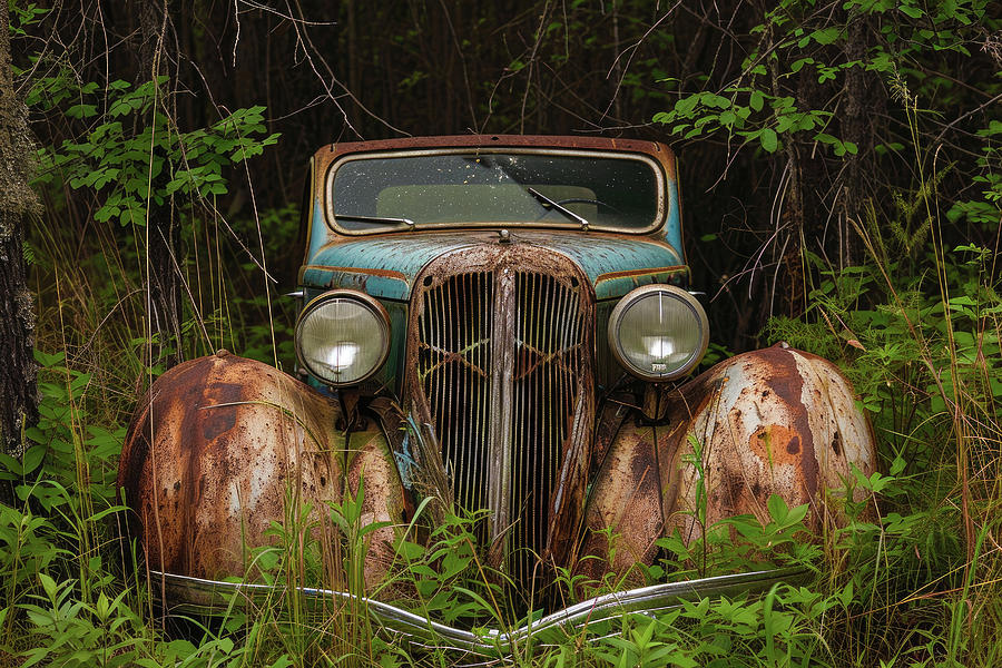 Rustic and rusty vintage car 03 Digital Art by Matthias Hauser