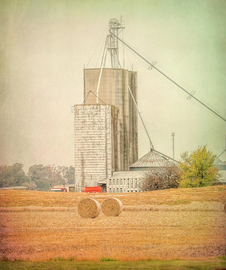 Hay Roll Photograph - Rustic Autumn Farm by Dan Sproul