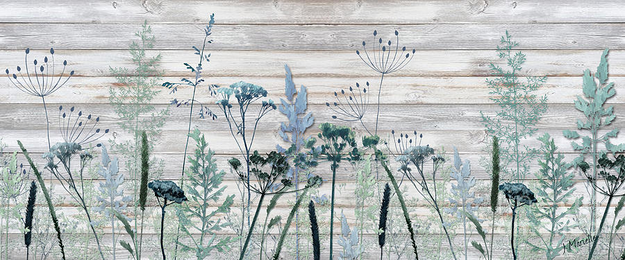 Rustic Barn Wood Series  Decorative Grasses Digital Art by J Marielle