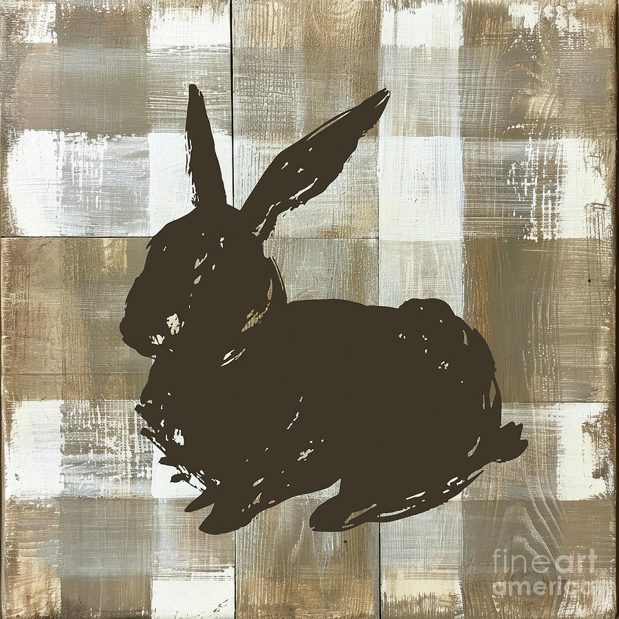 Rustic Beige Bunny Painting by Tina LeCour