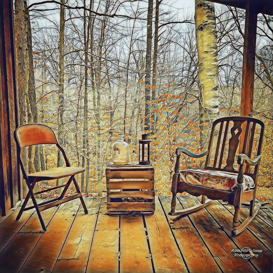 Rustic Cabin Porch Photograph by Amanda Rae