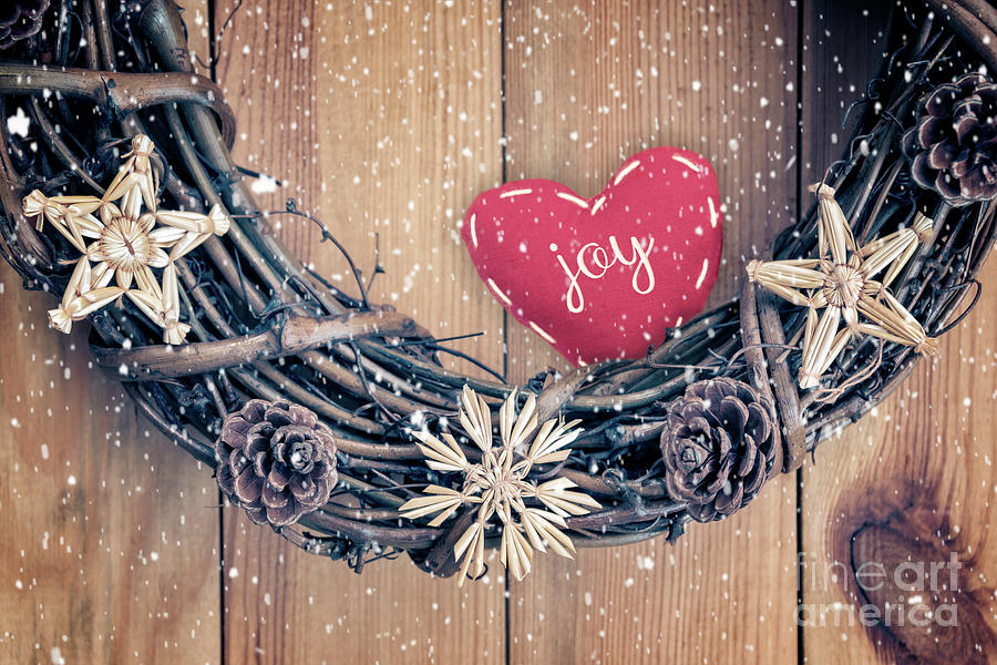 Rustic Christmas wreath Photograph by Delphimages Photo Creations