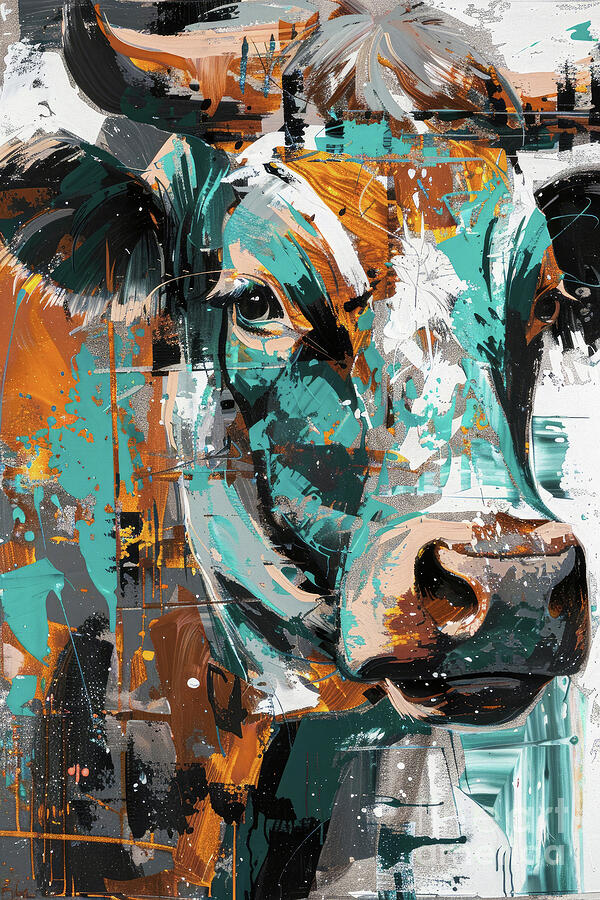 Rustic Cow Painting