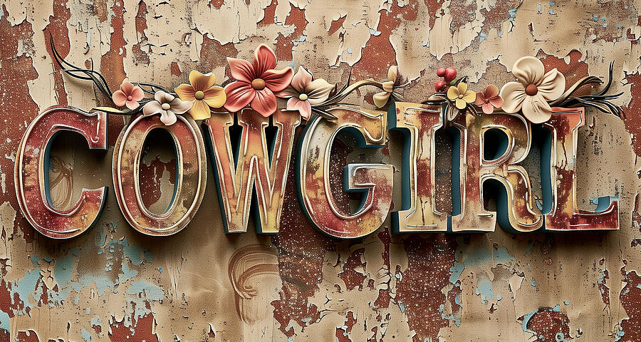 Rustic Cowgirl Signage Digital Art by Athena Mckinzie