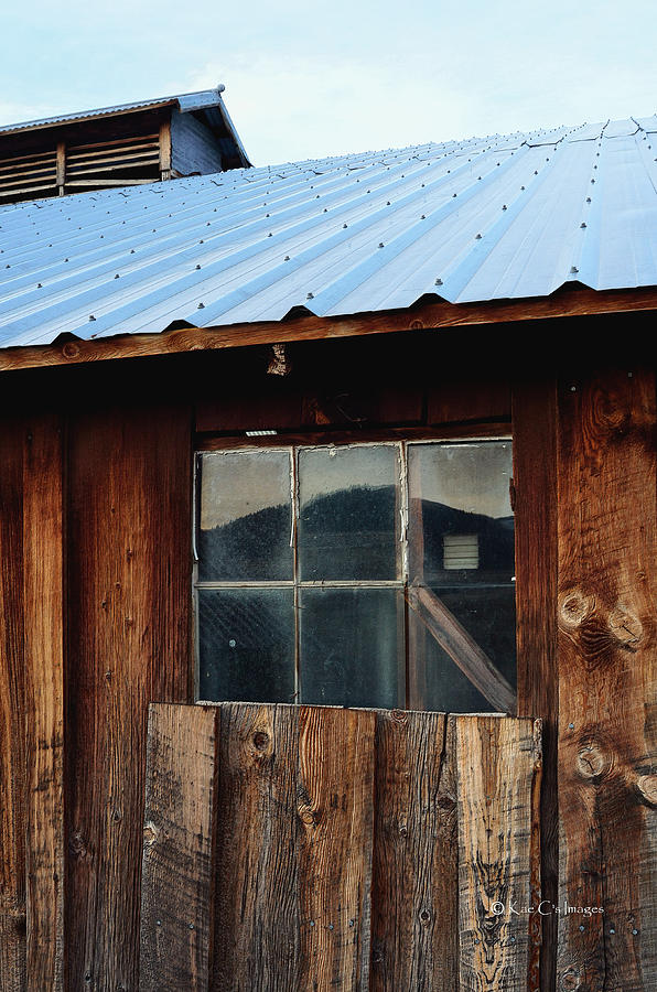 Rustic Farm Building with Window Reflection Photograph by Kae Cheatham