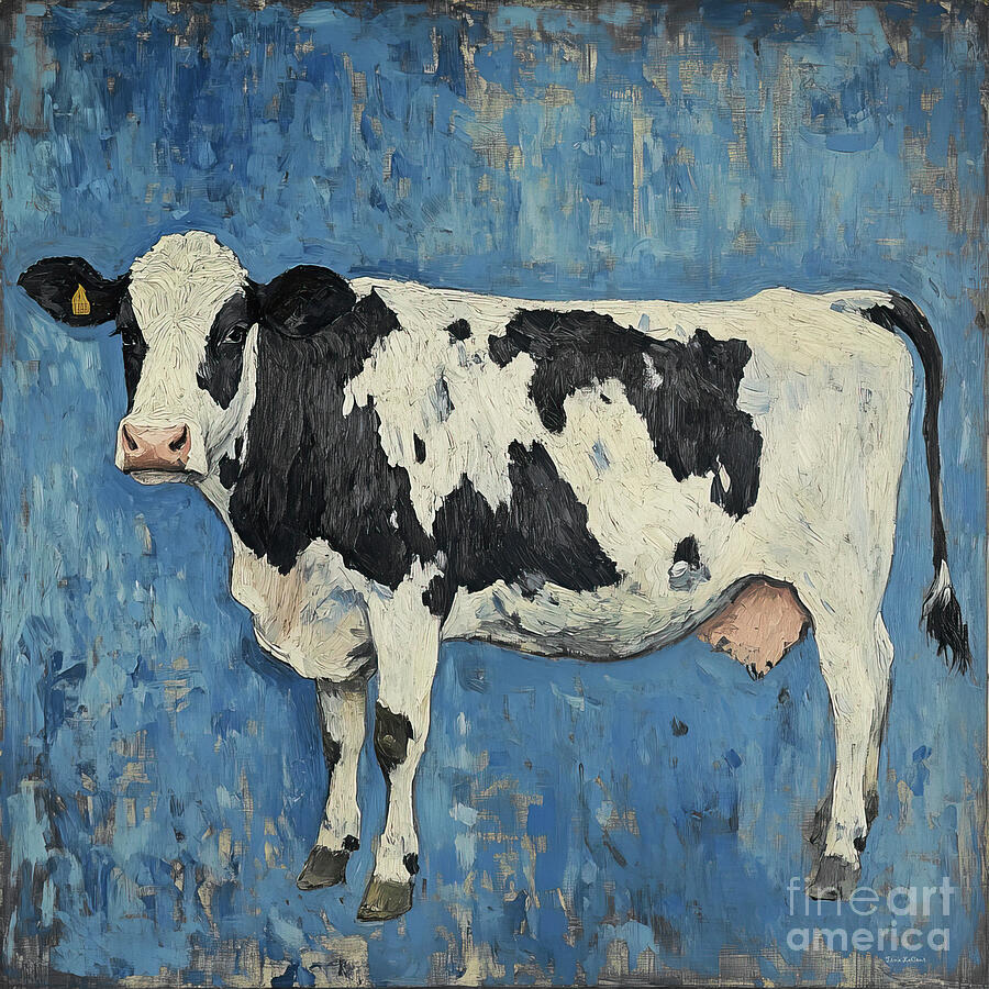 Rustic Farmhouse Cow Painting by Tina LeCour Rustic Farmhouse Cow Painting by Tina LeCour