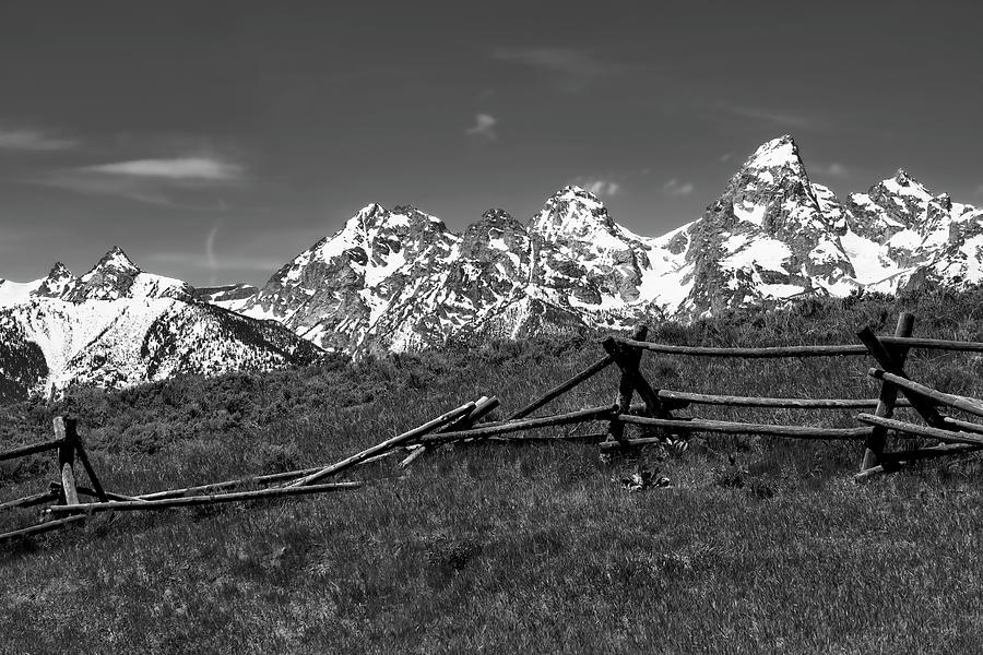 Rustic Grand Tetons Log Fence Photograph by Dan Sproul