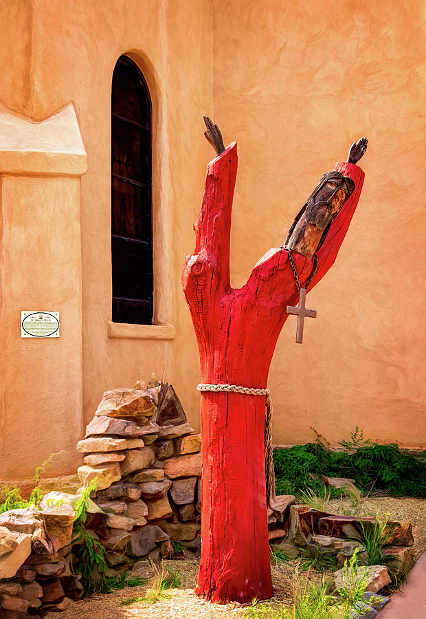 Rustic Jesus Statue at Cerrillos NM Church Photograph by Carolyn Derstine