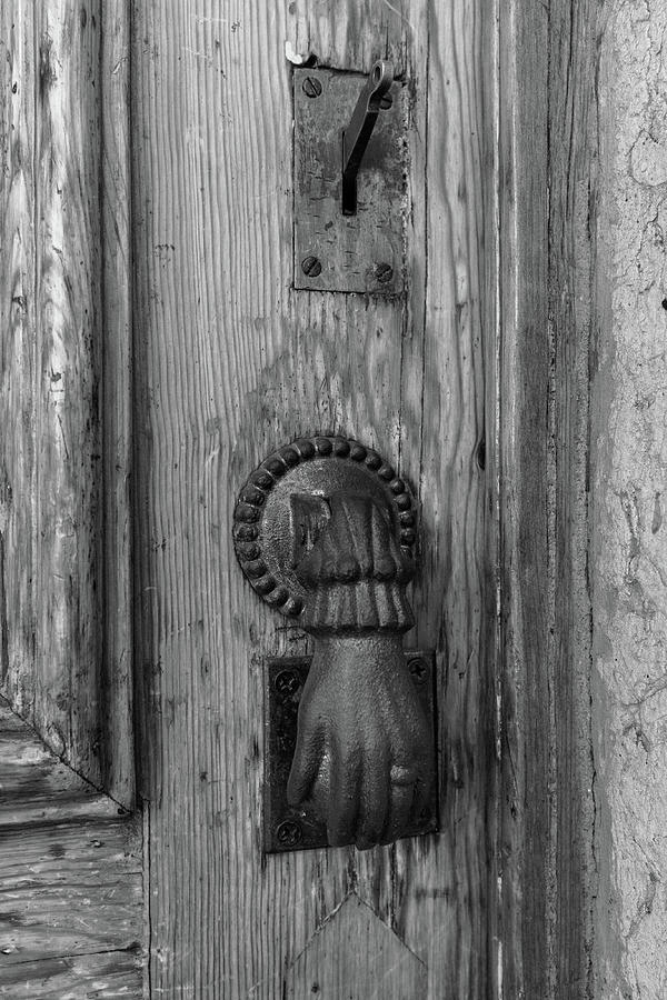 Rustic Lisbon Door in black and white  Photograph by Georgia Clare