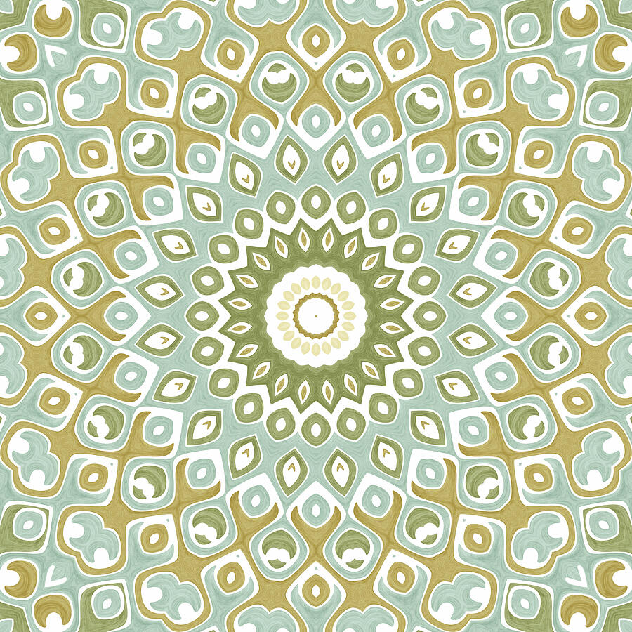 Rustic Mandala Kaleidoscope Medallion Flower Digital Art by Mercury McCutcheon