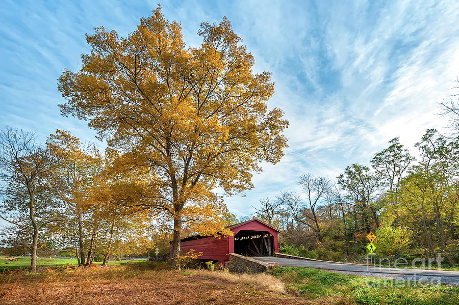 Rustic Old Covered Bridge In The Bucolic Setting Of The Maryland Countryside Photograph