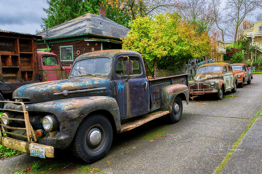 Rustic Old Truck and Cars Photograph by Jim Thompson