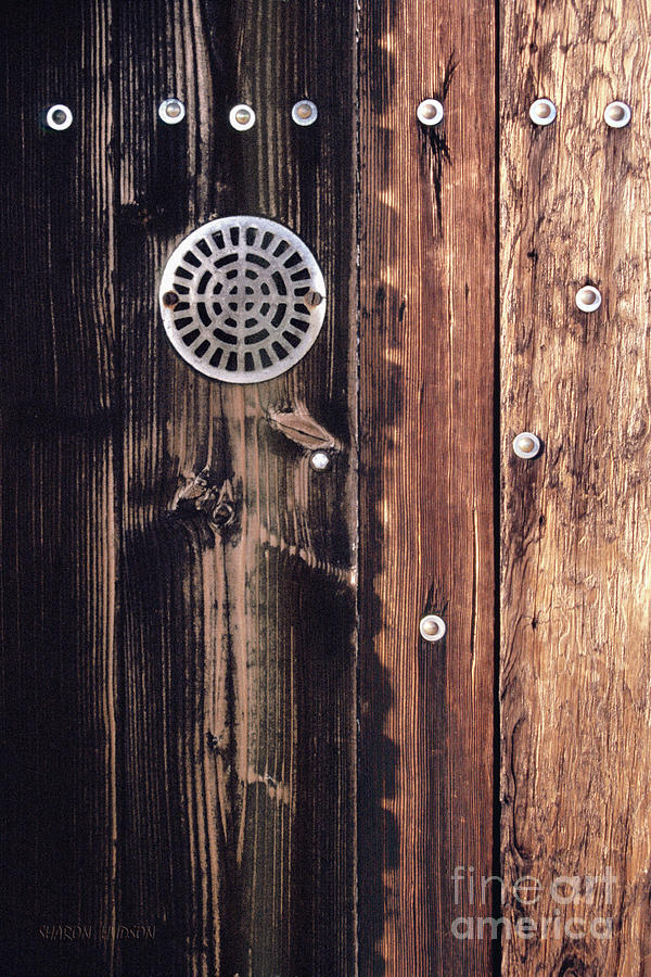 rustic photographs abstract - Black and Brown Door Photograph by Sharon Hudson