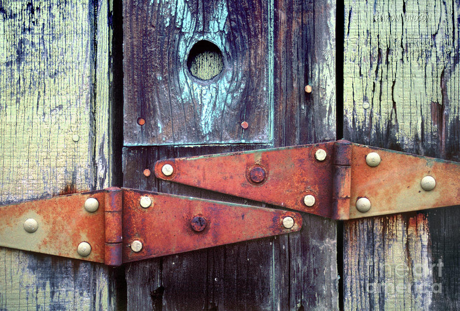 rustic photography abstract - Rusty Hinges Photograph by Sharon Hudson