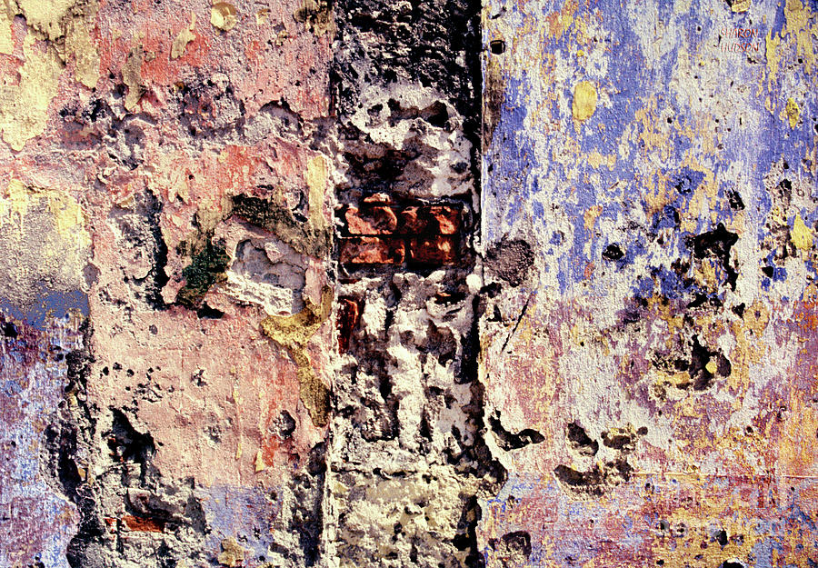 rustic photography - Paint on Plaster Photograph by Sharon Hudson