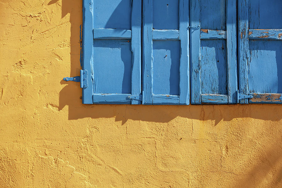 Rustic Shutters on Yellow Photograph by John Magyar Photography