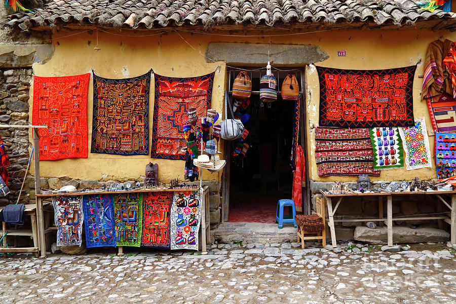 Rustic souvenir shop Ollantaytambo Peru Photograph by James Brunker