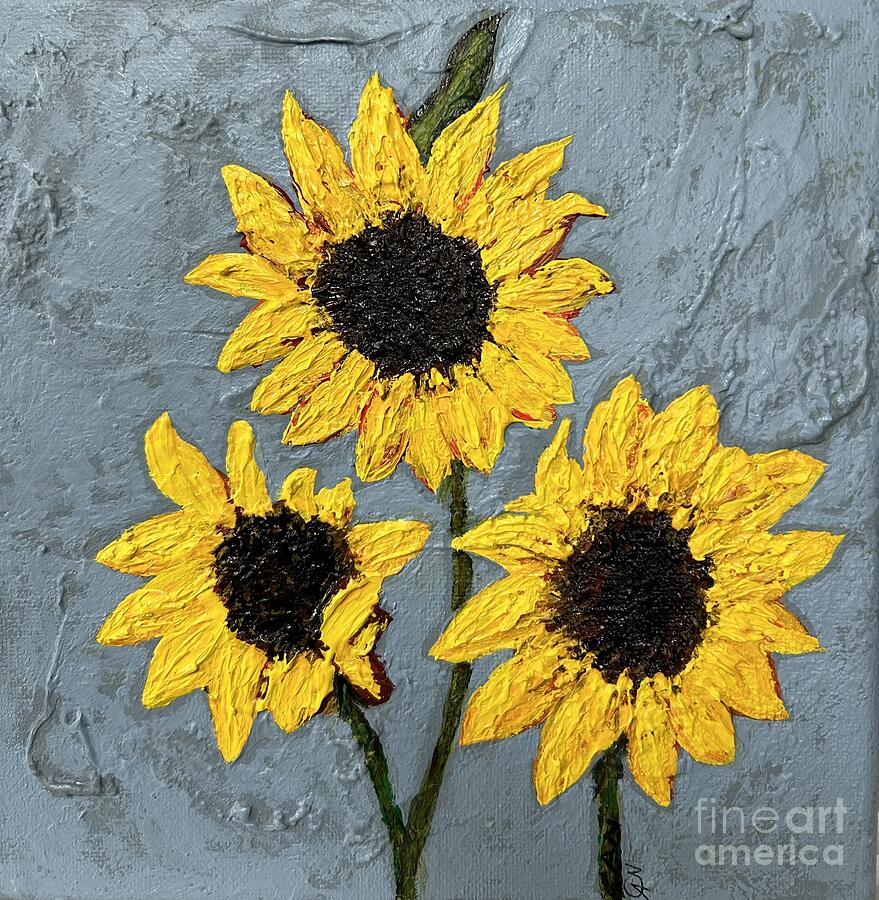 Rustic Sunflowers Painting