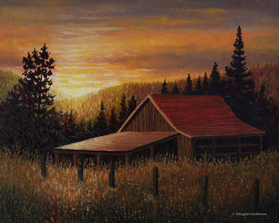 Rustic Sunset Painting by Douglas Castleman
