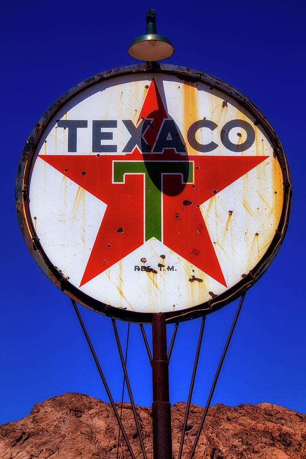 Sign Photograph - Rustic Texaco Sign by Garry Gay