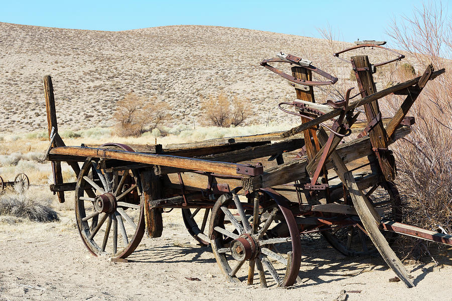 Rustic Western Wagon in the California Desert  Photograph by Kathleen Bishop
