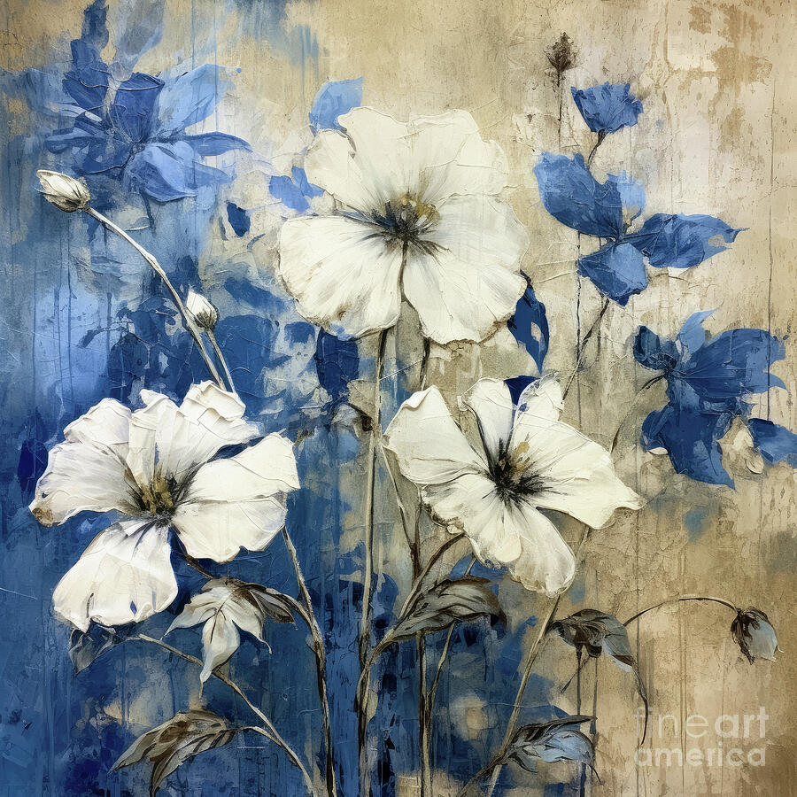 Rustic Wildflowers Painting by Tina LeCour
