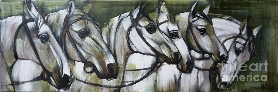 Rustlings. Horses Painting by Anastasija Kraineva