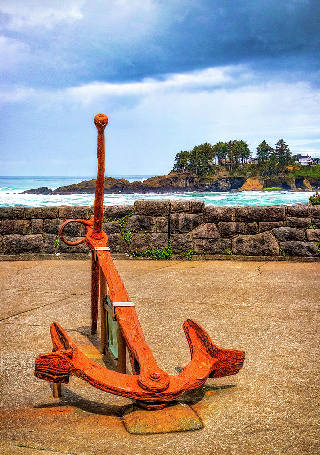 Rusty Anchor at Depoe Bay Photograph by Carolyn Derstine