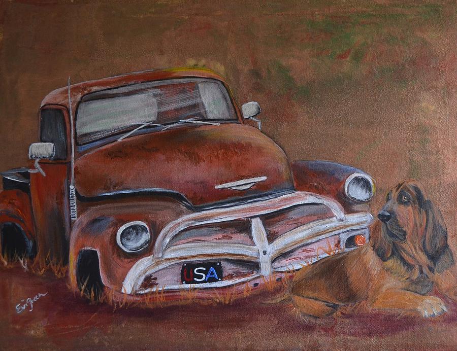 Rusty and The Hound Painting by Evi Green