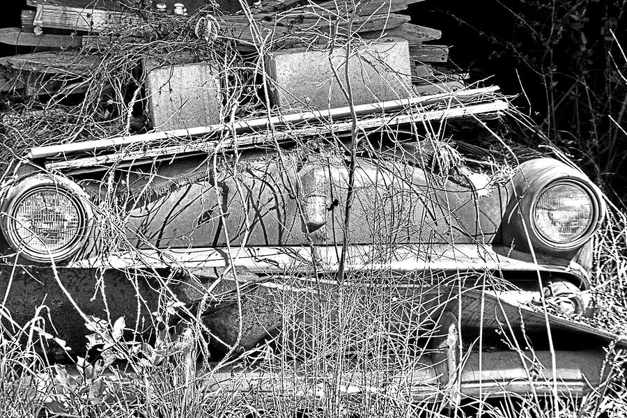 Rusty Barn Find Black And White Photograph by Lisa Wooten