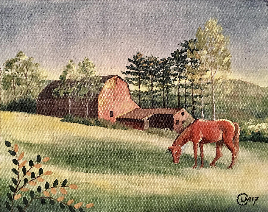 Rusty Barn Rusty Horse Painting by Lisa Curry Mair
