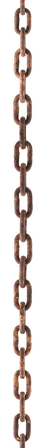 Rusty chain hanging down on white Photograph by Matty2x4