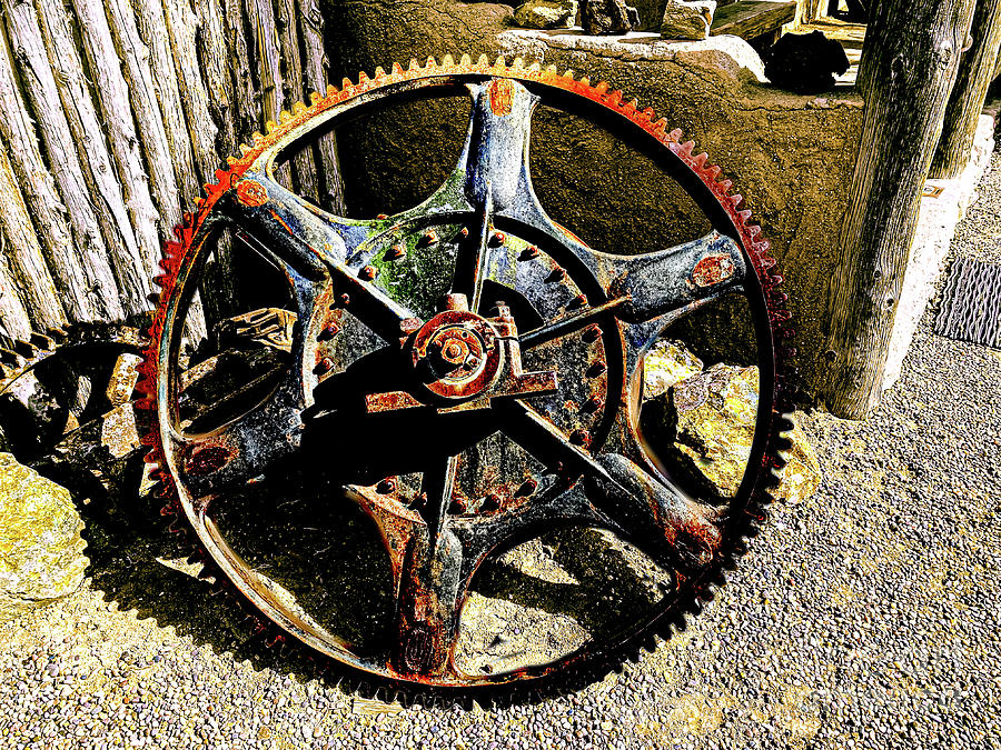 Vintage Photograph - Rusty Gear by Thomas Marchessault