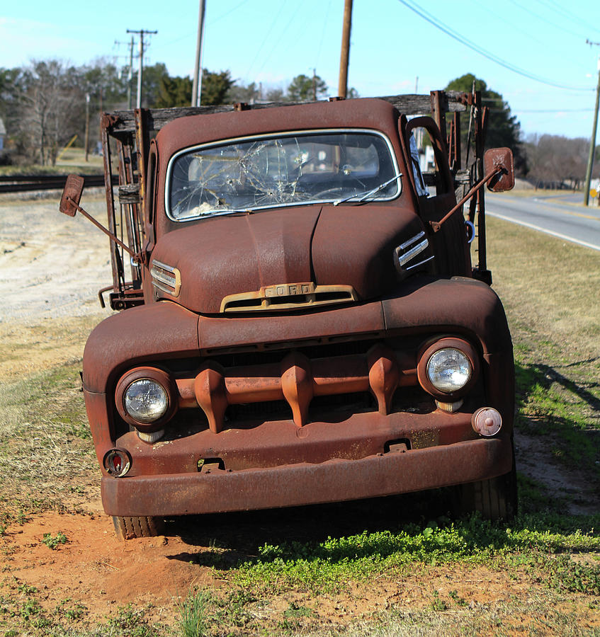 Rusty Gold Ford Photograph by Karen Ruhl