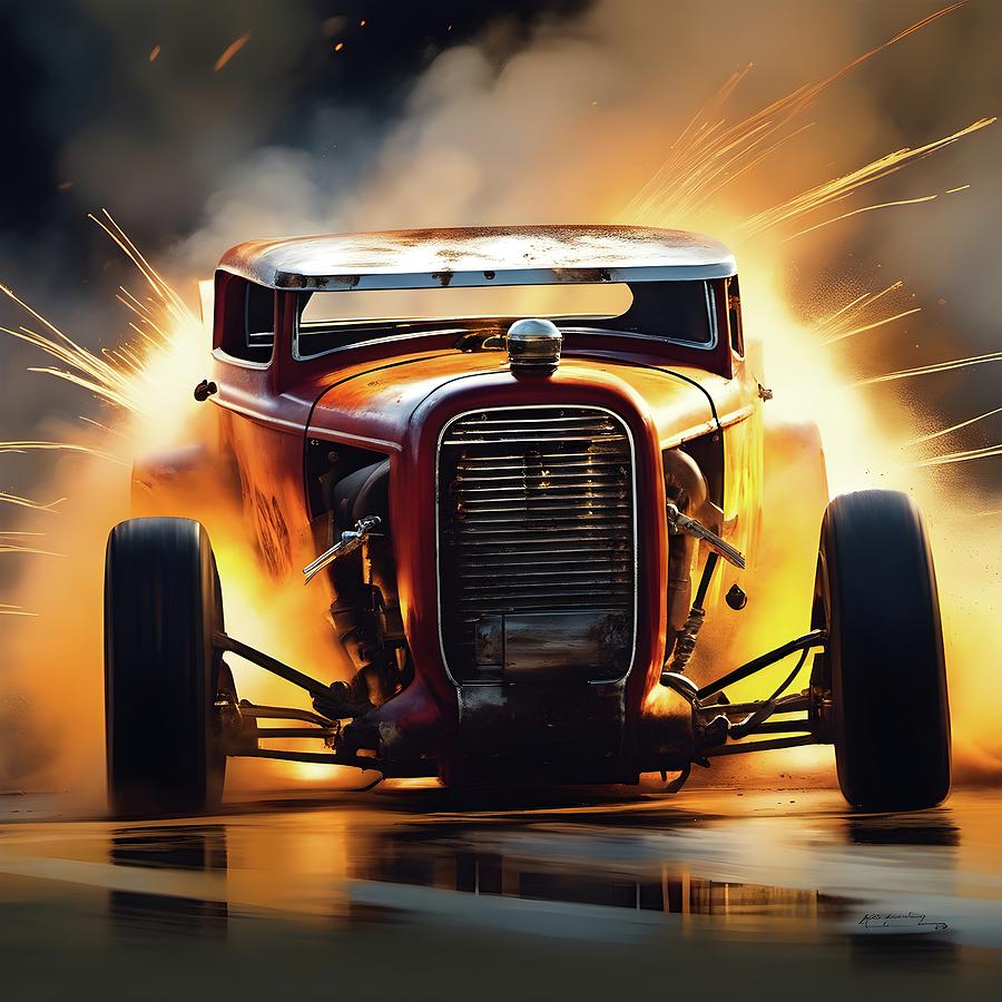 Rusty Hot Rod Racing #8 Digital Art By Frederic Racaud - Fine Art America