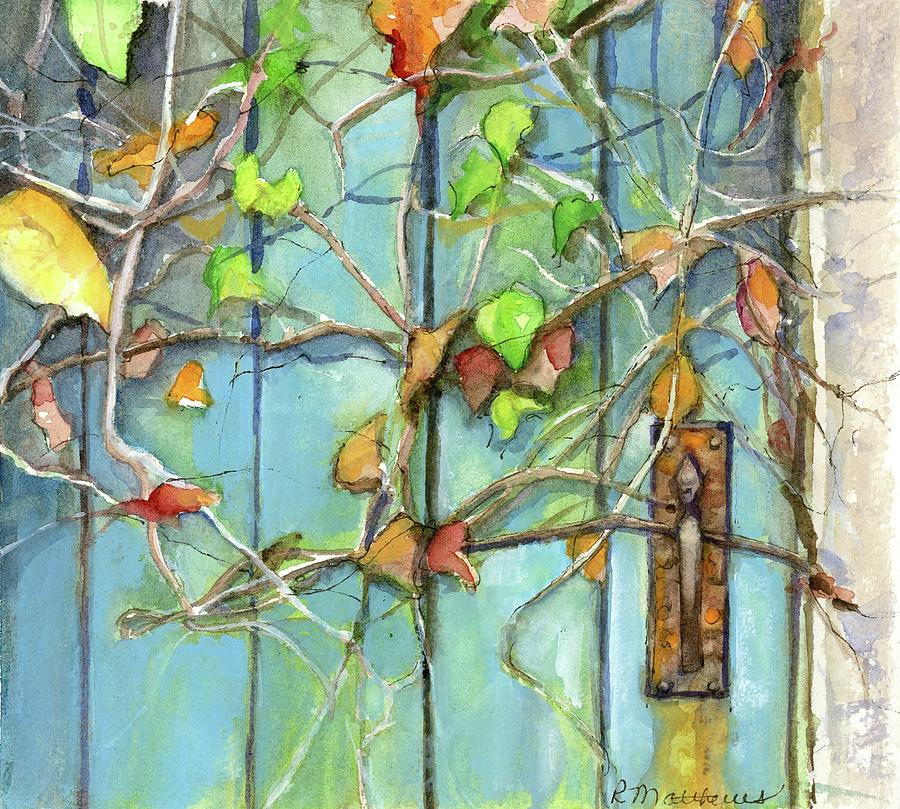 Garden Gate Painting - Rusty  by Rebecca Matthews