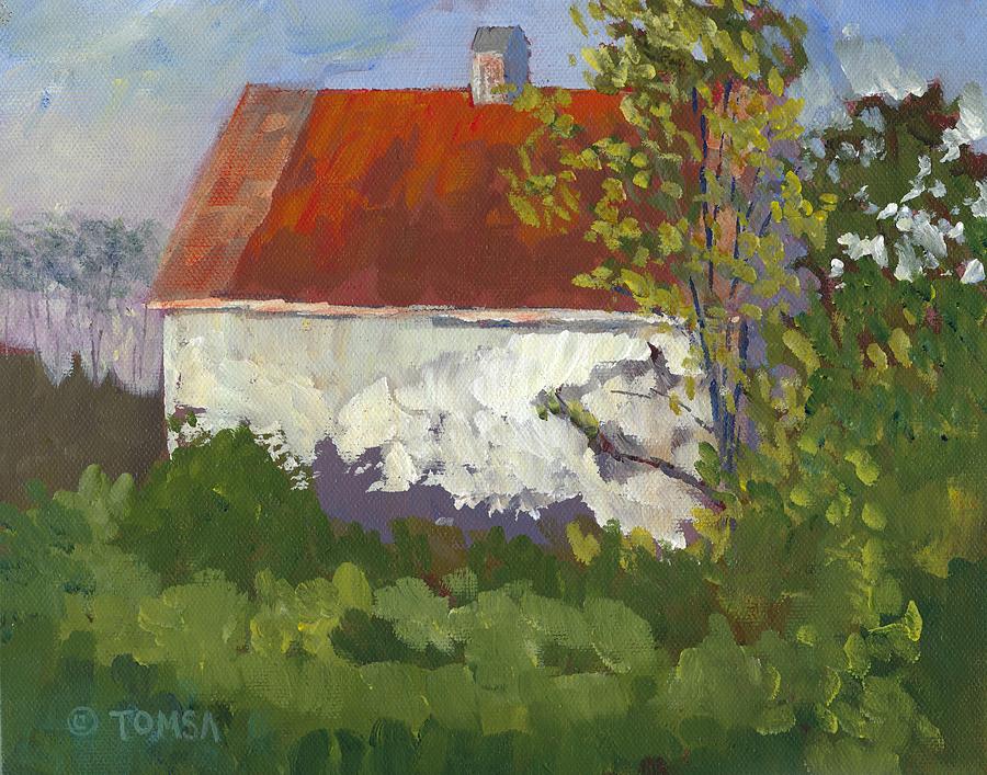 Rusty Roof Barn Painting by Bill Tomsa