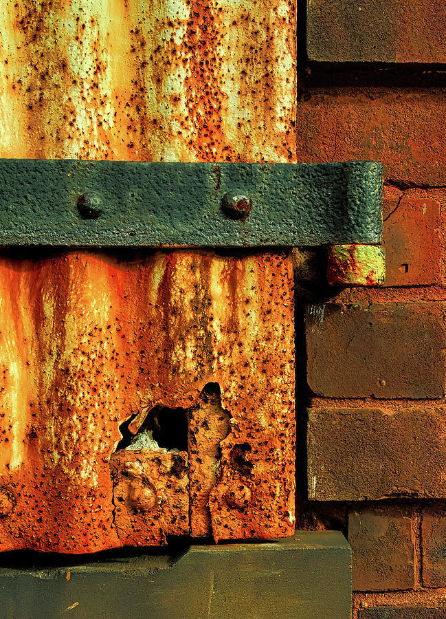 Rusty Shutter And Weathered HInge Photograph by Gary Slawsky