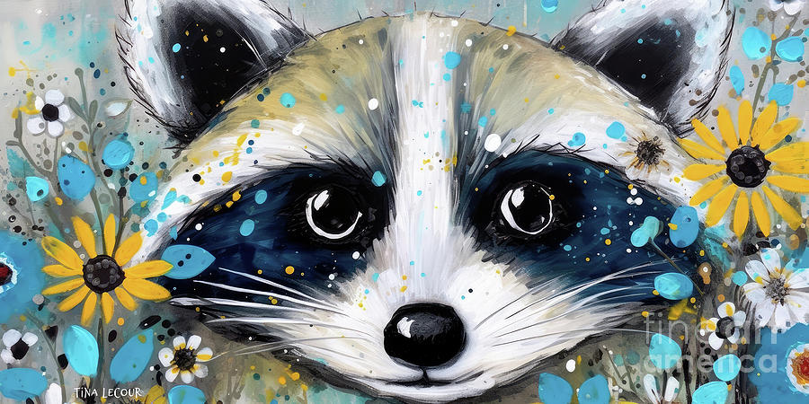 Rusty The Raccoon Painting by Tina LeCour