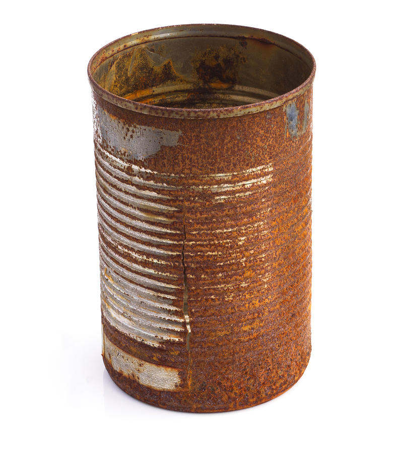 Rusty tin can corroded and split Photograph by Trenchcoates