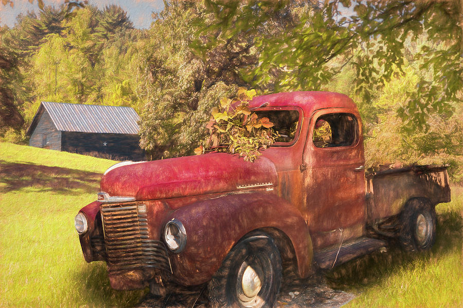 Rusty Treasure in the Country Painting Photograph by Debra and Dave Vanderlaan