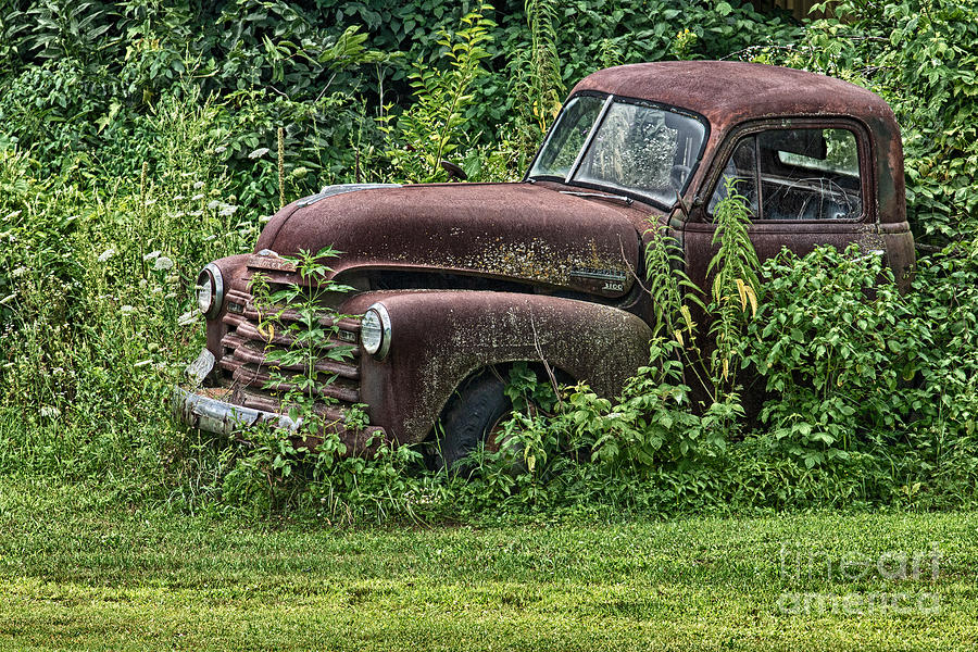 Rusty Truck in Weeds Photograph by Jan Day