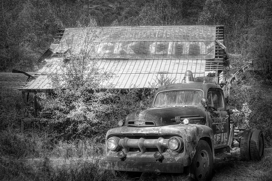 Rusty Vintage in Black and White Photograph by Debra and Dave Vanderlaan