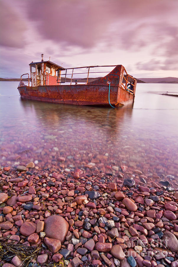 Rusty wrecked boat at Loch Ewe, Wester Ross, Scotland Photograph by Neale And Judith Clark