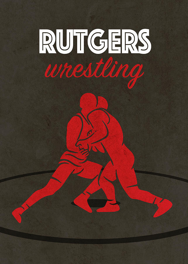 Rutgers University College Wrestling Sports Vintage Poster Mixed Media